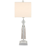 Настольная лампа с прямоугольным тканевым абажуром на белом мраморном основании Silver Threads варинант исполнения - 2 | Loft Concept в Волгограде