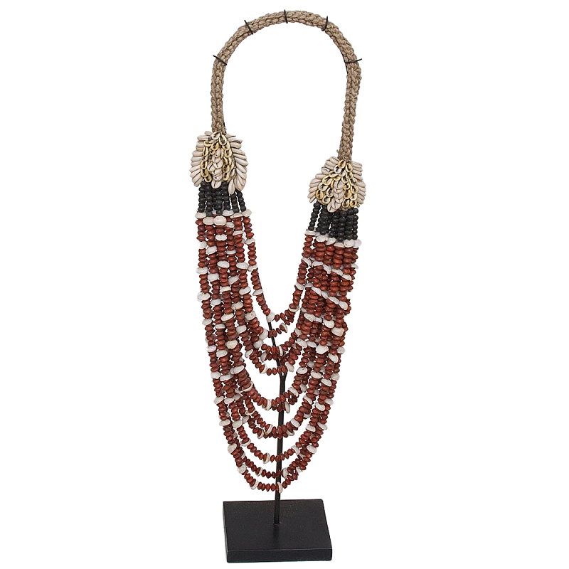 Этническое длинное ожерелье из бус и ракушек Aboriginal Long Necklace Коричневый Черный Бежевый Этническое длинное ожерелье из бус и ракушек Aboriginal Long Necklace Коричневый Черный Бежевый в Волгограде | Loft Concept