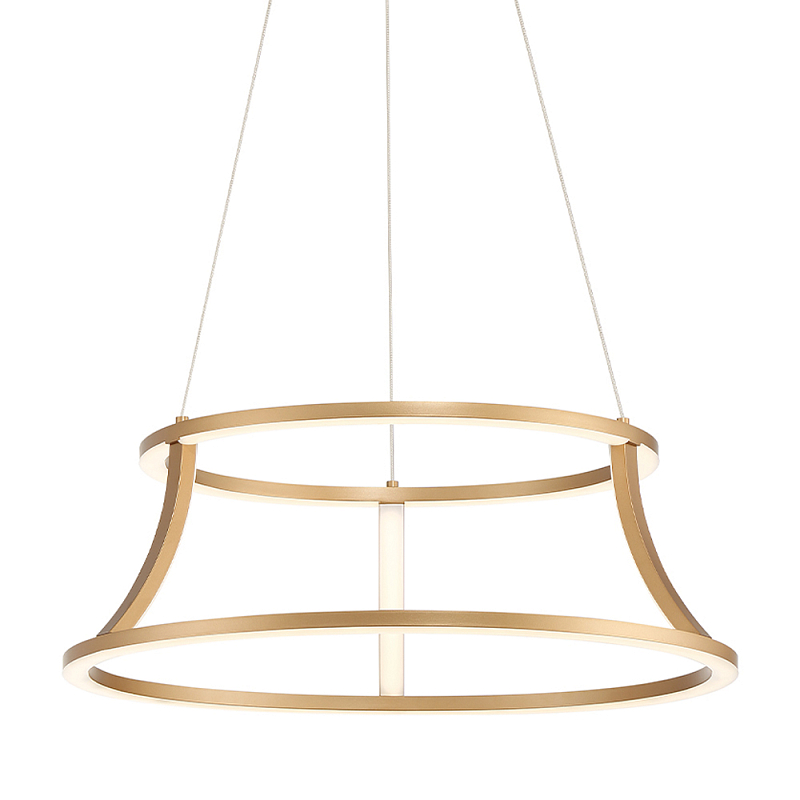 Люстра золотого цвета с 2-мя светодиодными кольцами Eurofase Золотой Прозрачный в Волгограде | Loft Concept 