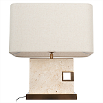 Настольная лампа с прямоугольным основанием из натурального камня c тканевым абажуром Lapis Tiburtinus варинант исполнения - 3 | Loft Concept в Волгограде
