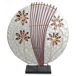 Настольная лампа из перламутра и дерева на подставке Indonesian Shell Flower варинант исполнения - 2 | Loft Concept в Волгограде