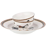 Сервиз обеденный из фарфора с изображением лошадей на 6 персон 23 предмета Porcelain Horse Set  варинант исполнения - 1 | Loft Concept в Волгограде