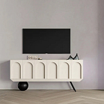 Дизайнерский комод с фактурным фасадом и чёрной ножкой в форме шара Samanta варинант исполнения - 3 | Loft Concept в Волгограде