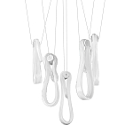 Подвесной светильник белого цвета с 6-ю изогнутыми плафонами Flow Loop варинант исполнения - 1 | Loft Concept в Волгограде