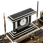 Настольный письменный набор с часами из природного камня обсидиана Team leader варинант исполнения - 5 | Loft Concept в Волгограде