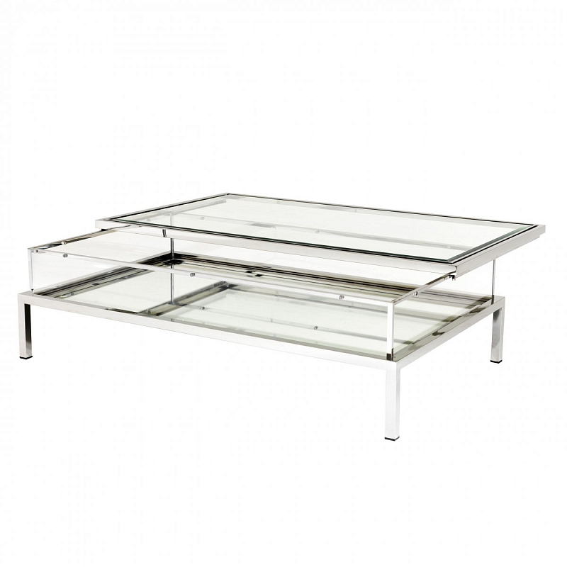 Журнальный стол Eichholtz Coffee Table Harvey Rectangular Нержавеющая сталь Прозрачное Стекло Журнальный стол Eichholtz Coffee Table Harvey Rectangular Нержавеющая сталь Прозрачное Стекло в Волгограде | Loft Concept