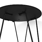 Стол журнальный с круглой столешницей из стекла на 3-х черных ножках Beige Marble варинант исполнения - 5 | Loft Concept в Волгограде