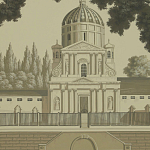 Обои ручная роспись Monuments of Paris Terre Foncée on scenic paper варинант исполнения - 2 | Loft Concept в Волгограде