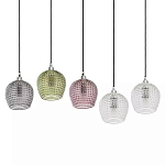 Подвесной светильник каскадный с 5-ю фактурными стеклянными плафонами Cascade with Relief Lampshades варинант исполнения - 3 | Loft Concept в Волгограде