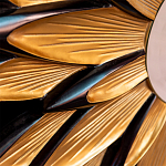 Зеркало-солнце в раме золотого и черного цвета Rays of Peace варинант исполнения - 2 | Loft Concept в Волгограде