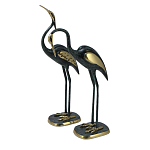 Статуэтка бронзовая пара Журавли синие Bronze Birds варинант исполнения - 1 | Loft Concept в Волгограде