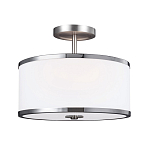 Потолочный светильник с цилиндрическим плафоомн из опалового матового стекла с металлическим обручем Feiss варинант исполнения - 1 | Loft Concept в Волгограде