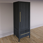 Узкий Шкаф Primo с 2 выдвижными ящиками Черный дуб варинант исполнения - 3 | Loft Concept в Волгограде