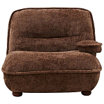 Кресло без подлокотников коричневое ну круглых деревянных ножках Loup Plush Armchair Brown варинант исполнения - 5 | Loft Concept в Волгограде