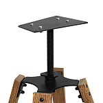 Барный стул со спинкой и мягкой обивкой с ромбами на 4-х деревянных ножках Бежевый Велюр Ava Charm варинант исполнения - 6 | Loft Concept в Волгограде