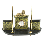 Настольный письменный набор из змеевика и бронзы с декором в виде льва Successful Leader варинант исполнения - 1 | Loft Concept в Волгограде