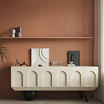 Дизайнерский комод с фактурным фасадом и чёрной ножкой в форме шара Samanta варинант исполнения - 4 | Loft Concept в Волгограде