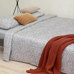 Постельное белье серого цвета с рисунком 200х220 см Blossom Essence варинант исполнения - 5 | Loft Concept в Волгограде