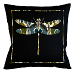 Подушка декоративная стрекоза сине-зелёный орнамент Ikat Pattern варинант исполнения - 1 | Loft Concept в Волгограде