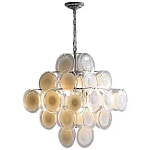 Люстра  с каскадом из круглых декоративных элементов  White Clear Glass Chandelier варинант исполнения - 1 | Loft Concept в Волгограде