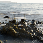 Дизайнерский круглый кофейный стол из металла с мраморным декором PANNA COTTA Coffee Table варинант исполнения - 2 | Loft Concept в Волгограде