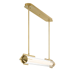 Подвесной светильник линейный золотого цвета с длинной цилиндрической стеклянной трубкой Eurofase варинант исполнения - 4 | Loft Concept в Волгограде