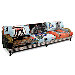 Большой Трехместный Диван с цветным принтом Qalakabusha Large Sofa варинант исполнения - 3 | Loft Concept в Волгограде