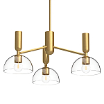 Люстра с 3-мя прозрачными полусферическими плафонами из стекла Alora Mood варинант исполнения - 1 | Loft Concept в Волгограде