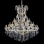 Люстра многоярусная с 53-мя лампочками и прозрачными хрустальными подвесками на основании золотого цвета Crystal lamps варинант исполнения - 1 | Loft Concept в Волгограде