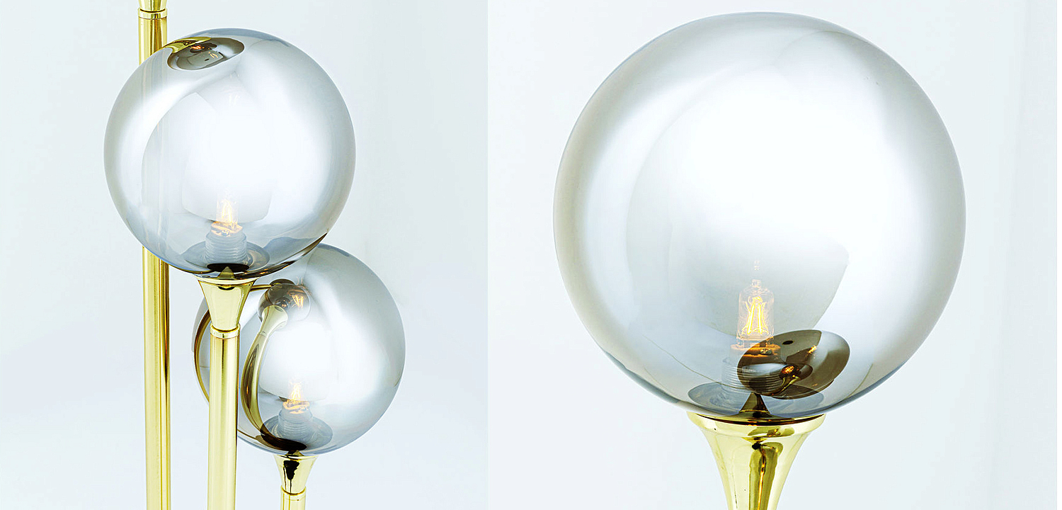 Настольная лампа Three Gray Transparent Balls Настольная лампа Three Gray Transparent Balls - Loft-Concept в Волгограде