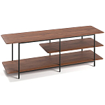 ТВ-тумба с полками из массива ореха Derick Wooden TV Stand варинант исполнения - 2 | Loft Concept в Волгограде