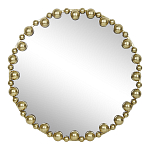Зеркало круглое в фактурной золотистой раме из металла Mirror Golden Placer варинант исполнения - 1 | Loft Concept в Волгограде