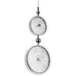 Подвесной светильник с круглым плафоном из рельефного стекла Peony Glass Chrome Hanging Lamp варинант исполнения - 1 | Loft Concept в Волгограде