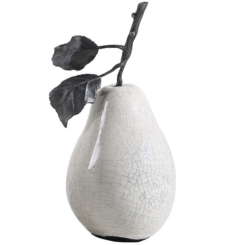 Декоративная статуэтка из керамики Груша Pear Ceramics Statuette Белый Оловянный в Волгограде | Loft Concept 