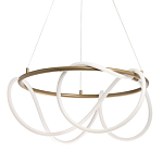 Люстра подвесная круглая золотого цвета с белыми изогнутыми световыми линиями Luke Lampco Tracer Lamp варинант исполнения - 1 | Loft Concept в Волгограде