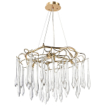 Люстра с хрустальными подвесками в виде капель Droplet Crystal Gold Chandelier 8 варинант исполнения - 2 | Loft Concept в Волгограде