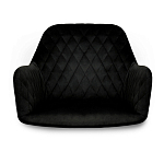 Стул с мягкой черной обивкой из велюра и подъемно-поворотным механизмом на колесиках Harper Black варинант исполнения - 3 | Loft Concept в Волгограде