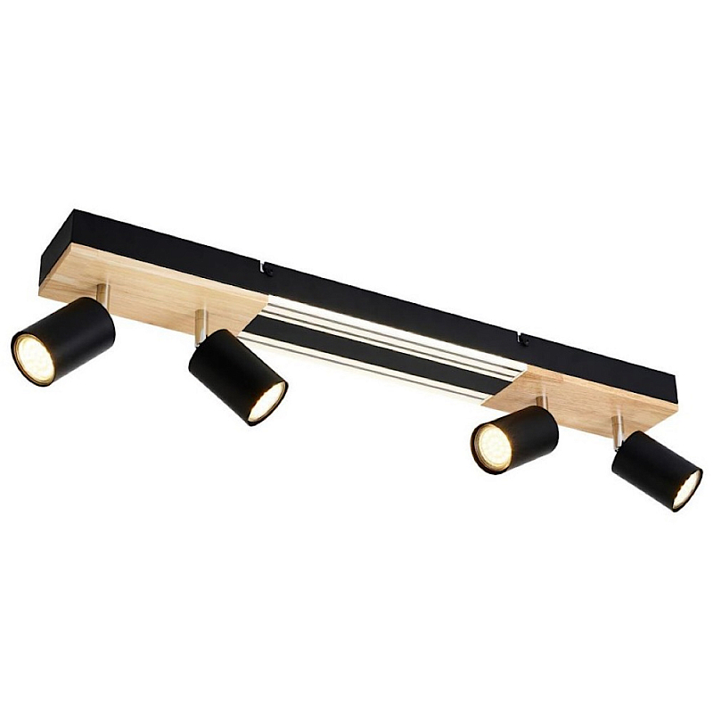 Потолочный светильник черный 70см GAVIN WOOD Черный матовый Прозрачный в Волгограде | Loft Concept 