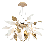 Люстра подвесная с белыми матовыми и золотыми глянцевыми листьями Wintery flovers варинант исполнения - 2 | Loft Concept в Волгограде