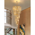 Люстра многоярусная с каркасом из металла и прозрачными подвесками FAIRYTREE Light варинант исполнения - 6 | Loft Concept в Волгограде