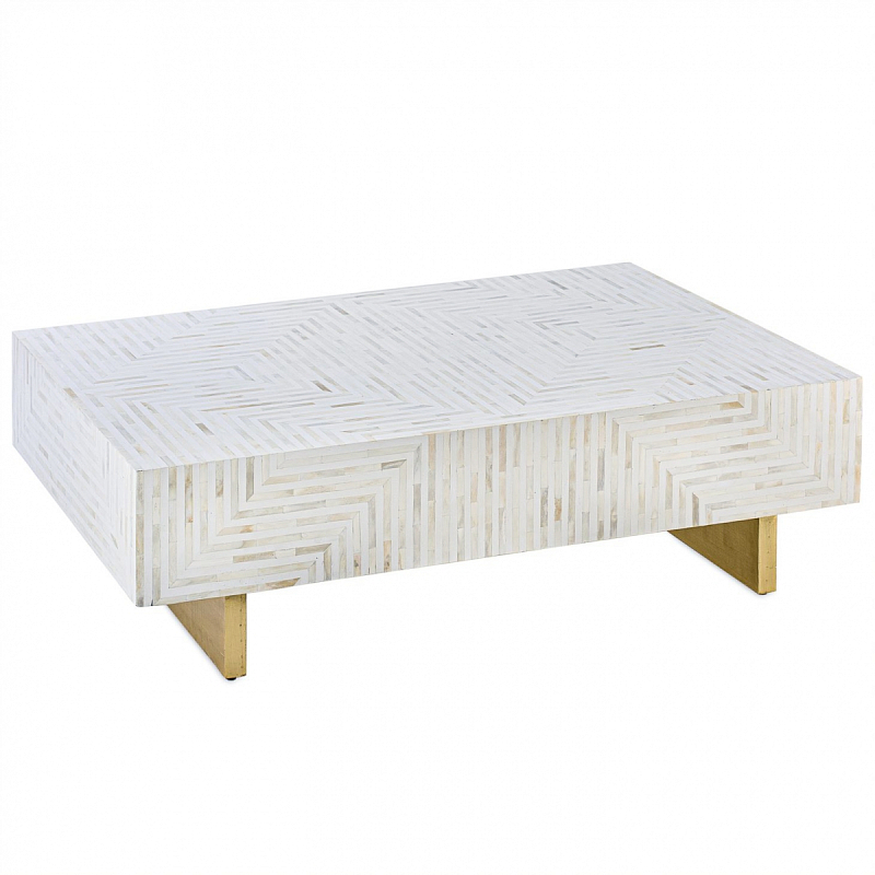 Журнальный стол Cream Indian Bone Inlay coffee table Кремовый в Волгограде | Loft Concept 