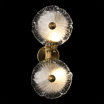 Бра с ветвистыми бронзовыми элементами и стеклянными рифлеными дисками Textured Glass Bra варинант исполнения - 3 | Loft Concept в Волгограде