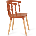 Пластиковый стул на ножках из массива бука Ferret Spiral Brown варинант исполнения - 3 | Loft Concept в Волгограде