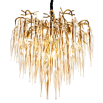 Люстра со стеклянными подвесками янтарного цвета Ambre Glass Chandelier 80 варинант исполнения - 1 | Loft Concept в Волгограде