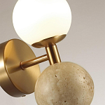 Бра с шарообразным матовым плафоном и шаром из камня на металлическом основании Orb Essence варинант исполнения - 3 | Loft Concept в Волгограде