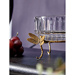 Чаша из прозрачного стекла на бронзовых ножках в виде стрекоз Eden Garden варинант исполнения - 4 | Loft Concept в Волгограде