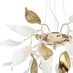 Люстра подвесная с белыми матовыми и золотыми глянцевыми листьями Wintery flovers варинант исполнения - 3 | Loft Concept в Волгограде