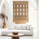 Панно на стену плетеное Макраме бежевый цвет  варинант исполнения - 1 | Loft Concept в Волгограде