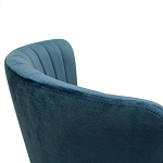 Барный стул со спинкой на 4-х деревянных ножках Синий Велюр Ava Charm варинант исполнения - 5 | Loft Concept в Волгограде