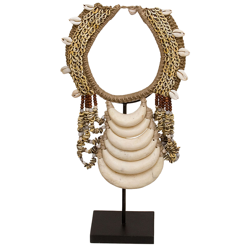 Ожерелье из ракушек на подставке Ethnic Beige Shells Necklace Бежевый Коричневый Ожерелье из ракушек на подставке Ethnic Beige Shells Necklace Бежевый Коричневый в Волгограде | Loft Concept